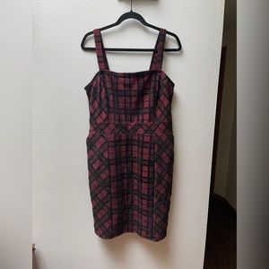 Torrid Double Knit Pinafore Plaid Dress - Size 0 (12 / Large)